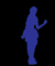 Blue silhouettes of human figures in various poses on a black background, arranged in a vertical of five and five