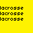 Yellow background with black pixelated text 'lacrosse' repeated in three vertical and one horizontal , partially overlapped by a gray rectangle