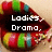 Colorful lips with pixelated text reading 'Ladies, Drama,' then 'Leave it-,' and finally 'HOME!' against a light background.