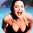 Pixelated static image of a person in swimwear with an open mouth expression against a blue background.