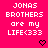 Pixelated text on bright pink background with two identical heart symbols at bottom, each heart formed by black pixels.