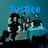 Four- shows a group of people at a table with blue text reading Justice, and, Mercy