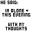 Animated pixel art displays evolving text fragments with pink and black lettering, showing sequential changes in phrases like 'HE SAID:' and 'I LOVE THIS EVENING'