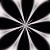 Static pixelated icon with alternating black and white radial stripes forming a starburst pattern centered on a gray core.