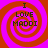 Four identical display a pixelated spiral pattern with alternating red and magenta rings, each containing the text "I LOVE MADDI" in dark brown block letters