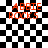 Black-and-white checkered background with red text 'ABBEY ROCKS' in four corners, featuring a central of white and black squares that shift between frames