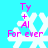 Pixelated white snowflake on cyan background with pink text 'Ty + AI For ever' in four identical frames.