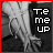 A 4-frame animated contact sheet showing a grayscale image of legs in high heels with the text "T.e me UP" where each frame highlights different letters in pink.