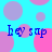 A static image with a cyan background featuring overlapping pink and purple circles, with blue text reading 'hey sap' repeated four times.