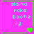 Pixelated pink background with cyan text and green border; four identical each contain "alaina rcks bootie ily" plus varying heart symbols at bottom-right