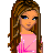 Pixel art contact sheet showing a cartoon girl character with long brown hair, pink top, and blue jeans across multiple frames including full-body and partial views.