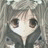 Pixelated anime-style character with large brown eyes and light gray hair, positioned next to black background with white text.