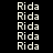 repeated 'Rida' text with multiple bright pink horizontal bars overlaying the black background