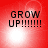 Red background with four displaying 'GROW UP!!!!!!!!' text, each showing a different bright light effect