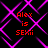Red text reading "Alex is SEXii" appears four times on a black background with purple diamond-shaped lines, arranged in two of two