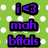 Green polka-dot background with purple text 'i <3 mah bffals' and a black-and-white icon showing 'i <3 you!' in pixelated style.