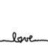 A static pixelated image shows the word 'love' in lowercase cursive script on a white background with horizontal gray lines.