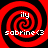 Four identical red and black spiral patterns arranged in a , each containing white text reading 'ily' above 'sabrine<3'