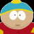 Pixelated cartoon character with blue hat and red shirt next to yellow glowing text on black background