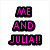 Pixelated text and photo with pink text and a cartoon symbol on white background