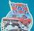 Pixelated image of a vehicle with red and blue sections on a light background, set against a solid teal backdrop.
