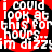 A 4-frame contact sheet of a red and black optical illusion animation with white text reading "i could look at this for hours... im dizzy" arranged in a circular pattern over a gray background.