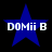 Blue star-shaped icon with white text "D0Mii B" on black background, four identical instances arranged in a