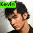 Pixelated image of a person with dark hair and black clothing, featuring green text reading 'Kevin' on a background that shifts from light gray to darker tones.