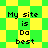 Pixelated text 'My site is Da best' on green and yellow checkered background with diamond pattern, two variations of background layout.