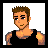Pixel art contact sheet showing a male character in black tank top and text "MY FUTURE HUBBIE" on white background.