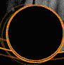Animated sequence of a stylized skull head rotating within an orange circular frame against dark background.