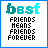 A contact sheet of 17 animated frames showing a pixelated icon with the word 'best' at the top and repeated text below, where the bottom line alternates between 'FIREVER' (black) and 'FOREVER' (cyan).