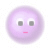 Two pixelated circular icons with simple facial features, one purple and one yellow, side-by-side on white background.