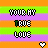 Animated contact sheet of a 3x3 grid showing repeated text and heart symbols on alternating colored stripes across eight sampled frames.