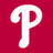 Three white stylized 'P' letters on a red background with one gray square in the bottom right corner.
