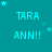 Teal background with repeated 'TARA ANN!!' text and star symbols in light blue, arranged in a pattern with varying star counts per