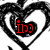 Black heart outlines with red text and symbols inside, arranged in a of four sections on white background