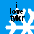 Blue background with white snowflake and black text 'i love tyler' in four identical