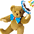 A pixelated teddy bear icon with a blue bow tie and striped hat, next to green text reading "Original Icons .com" on a dark background.