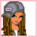 A 4-frame contact sheet of a pixelated cartoon character in military-style clothing with pink accents, including close-ups of the face, torso, legs, and text.