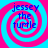 Four identical display a blue and pink spiral background with the text "jessey the turtle" in dark blue pixelated font