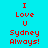 Red pixelated text on cyan background reads "I Love U Sydney Always!" with a pink gradient overlay on the lower-left portion of the text.