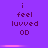 Purple background with pixelated text 'i feel luuvved OD' repeated in three , each showing two identical frames with a horizontal pink blur between them