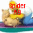 Pixelated image of a yellow pig-like character with red text "Spider Pig" overlaid on a colorful background with blue and purple elements.