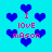 Pixelated blue hearts and pink text reading "I LOVE mASON" on a cyan background, with repeated heart shapes scattered throughout.