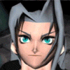 Animated sequence showing a character with silver hair and blue eyes transitioning through multiple poses, including close-up expressions and dynamic action shots.
