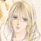 Pixelated anime-style character with blonde hair in four sequential poses showing head and hand movements.
