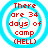 Four identical circular icons with blue concentric rings and red text reading 'There are 34 days of camp (HELL)' on white background.
