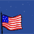 Animated contact sheet of a waving American flag with fireworks against a blue background, displayed as 9 sequential frames in a 3x3 grid.