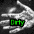 Four- of grayscale hands with colored text overlays: 'Dirty' green, 'Clean' blue, 'WTF' pink, and orange text reading 'dont u know ur gonna get ink polluting!!'